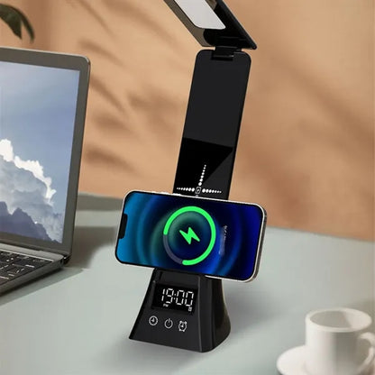 Multifunctional desk adjustable lamp with wireless charging