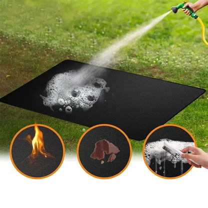 Patio deals fireproof fireplace protector outdoor grill mat