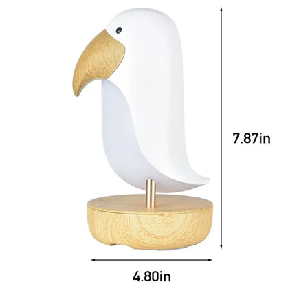Rechargeable bird bluetooth speaker bedside warm night light