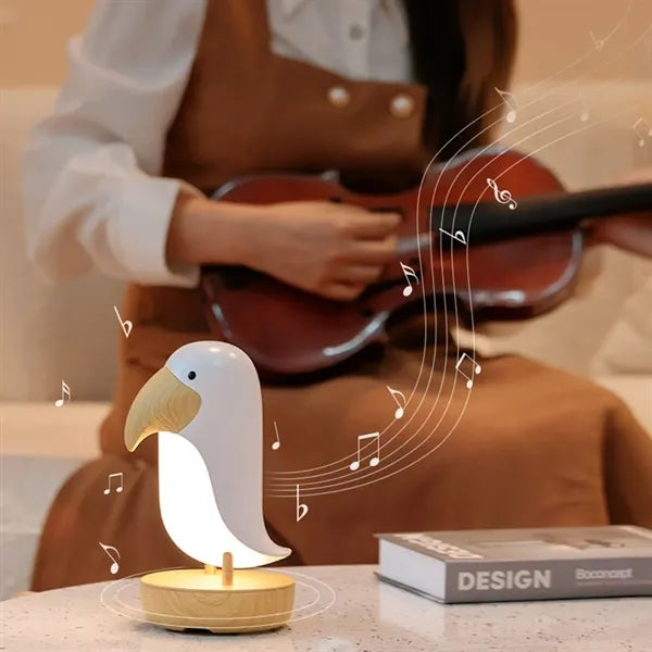 Rechargeable bird bluetooth speaker bedside warm night light