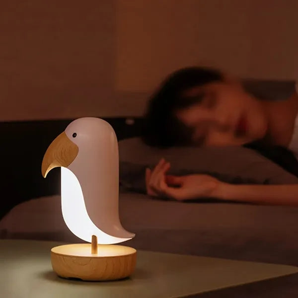 Rechargeable bird bluetooth speaker bedside warm night light
