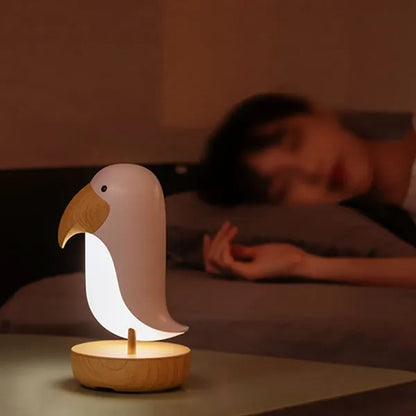 Rechargeable bird bluetooth speaker bedside warm night light