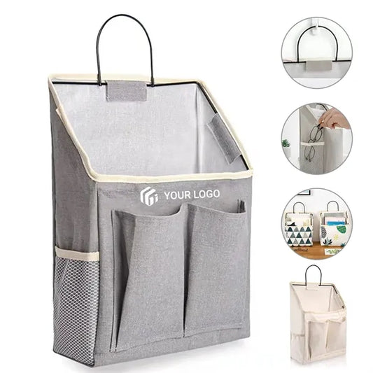 Bedroom wall hanging bag organizer basket with pockets