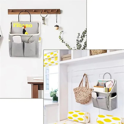 Bedroom wall hanging bag organizer basket with pockets