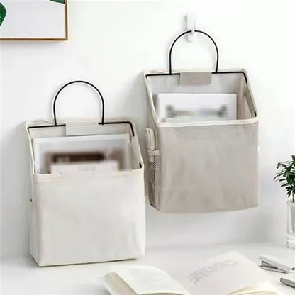 Bedroom wall hanging bag organizer basket with pockets