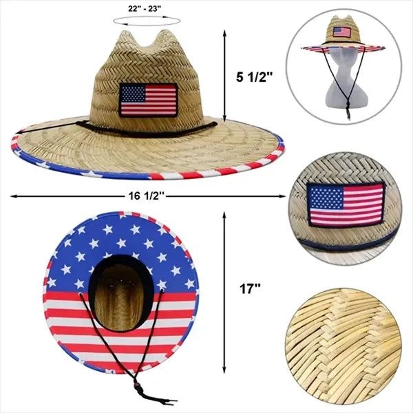 Custom Printed Pattern Straw Sun Hat