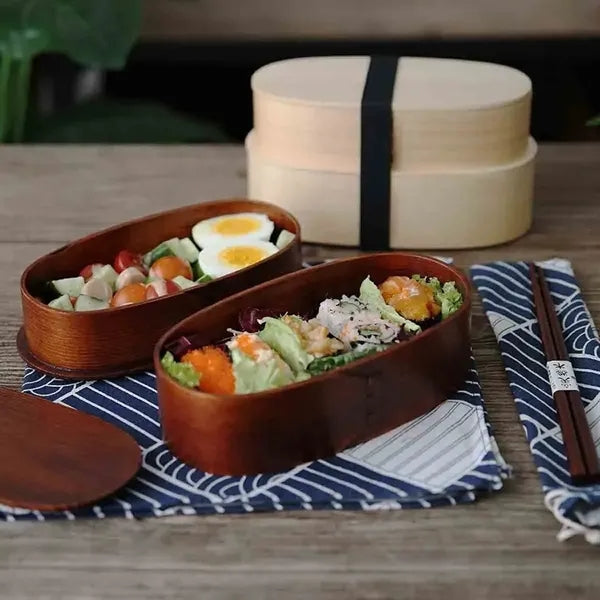 Wooden Double Layer Bento Box