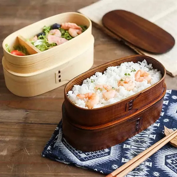 Wooden Double Layer Bento Box