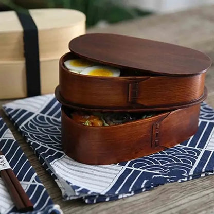 Wooden Double Layer Bento Box