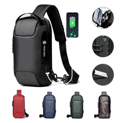 Large capacity sports cycling men's password chest bag