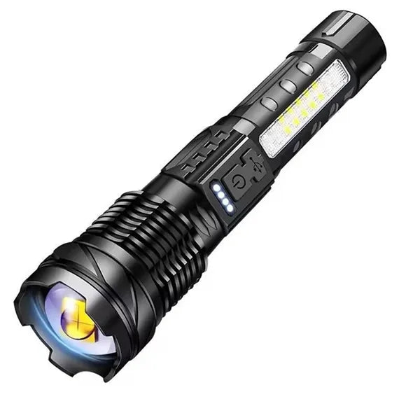 USB-C Waterproof Tactical COB Zoom Flashlight for Outdoors
