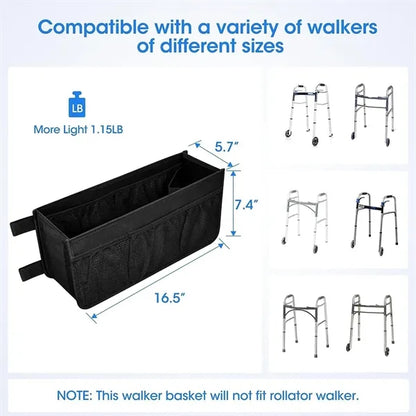 Foldable Oxford Walker Storage Bag w/ Mesh Pockets