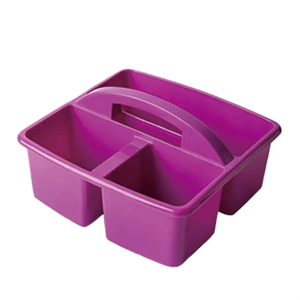3 Compartments Plastic Storage Caddy w/ Carrying Handle