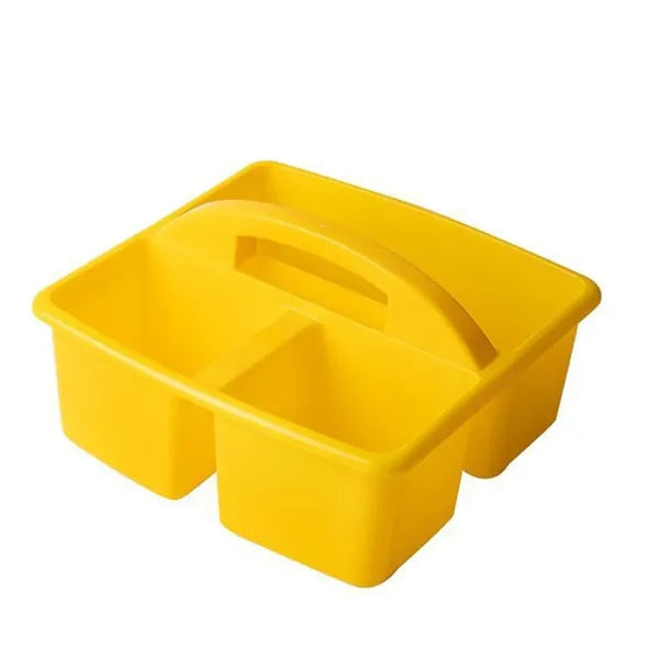 3 Compartments Plastic Storage Caddy w/ Carrying Handle