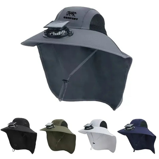 Wide Brim Solar Powered Fan Hat