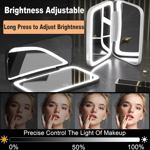 LED Magnifying Foldable Travel Mirror
