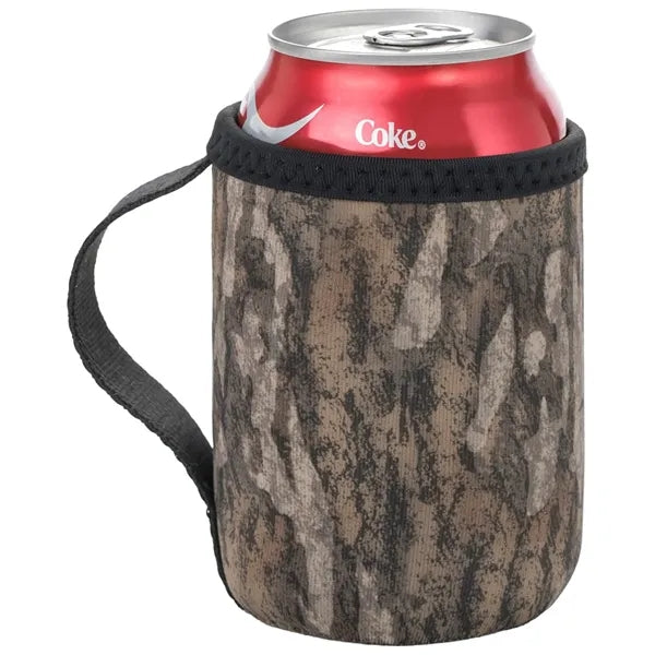 12 Oz. Neoprene collapsible camo Can Cooler w/ Strap Handle