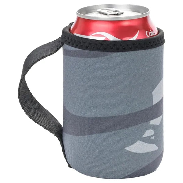 12 Oz. Neoprene collapsible camo Can Cooler w/ Strap Handle