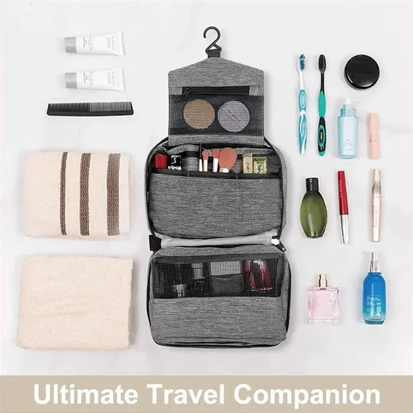 Heathered Hanging Toiletry Bag ( 9" X 7" X 3" )