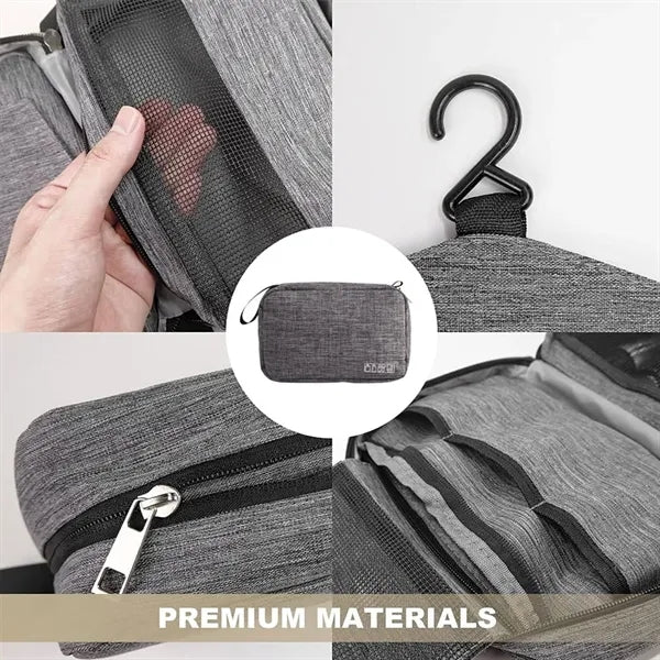 Heathered Hanging Toiletry Bag ( 9" X 7" X 3" )