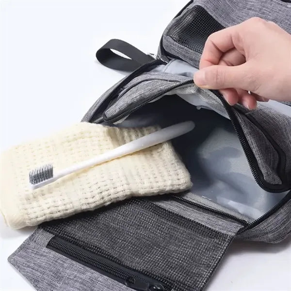 Heathered Hanging Toiletry Bag ( 9" X 7" X 3" )