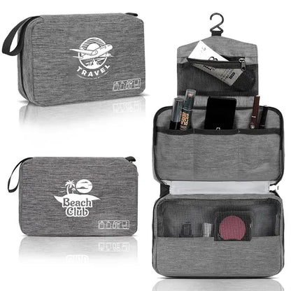 Heathered Hanging Toiletry Bag ( 9" X 7" X 3" )