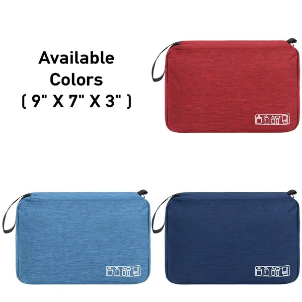 Heathered Hanging Toiletry Bag ( 9" X 7" X 3" )