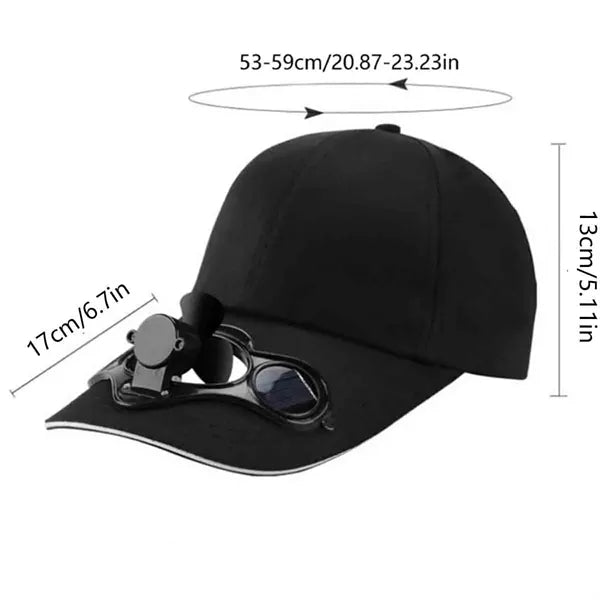 Summer Baseball Cap with Solar Fan