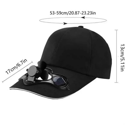 Summer Baseball Cap with Solar Fan