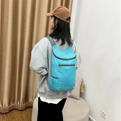 15L Waterproof Polyester Foldable Backpack Bag 10''x16''x6''