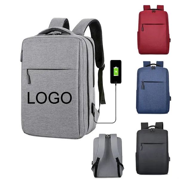 Portable Oxford Fabric Laptop Backpack w/USB Socket