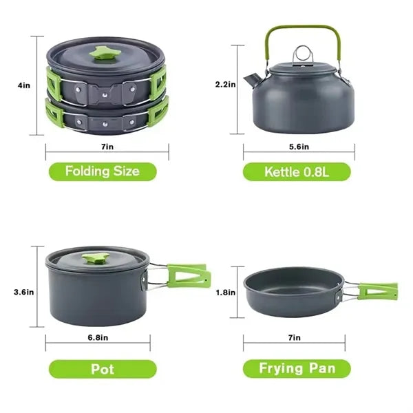Portable  Camping Cookware Set "