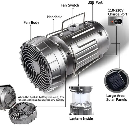 Multi-function Solar Camping Lantern with Fan