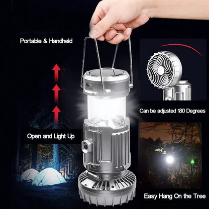 Multi-function Solar Camping Lantern with Fan