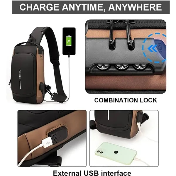 Technology USB Portable Outdoor Men's Cross-body Chest Bag