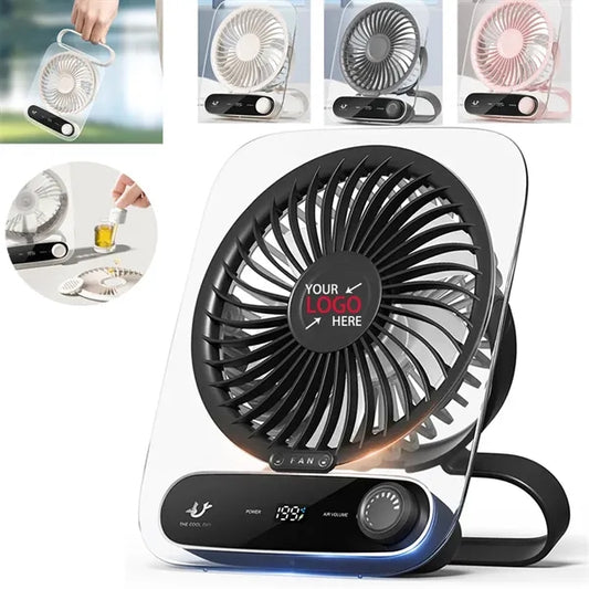 Portable Foldable Rechargeable USB Desktop Fan with LED