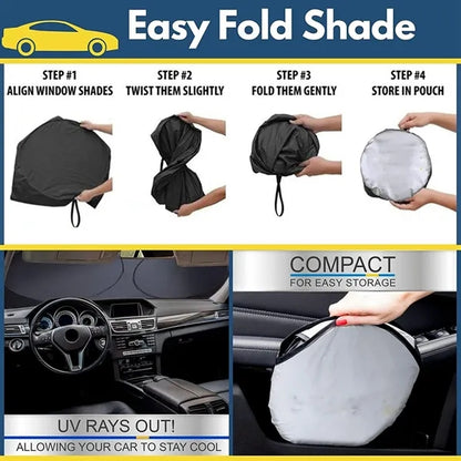 Car Windshield Sun Shade with Storage Pouch