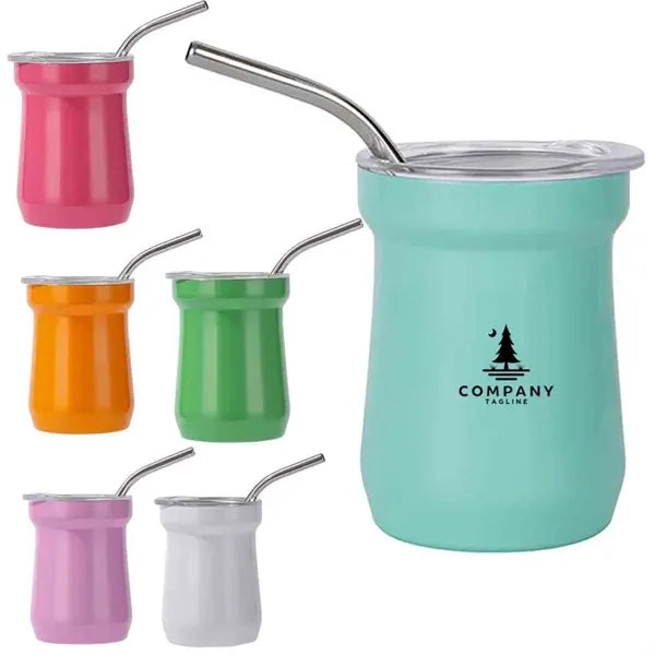 5oz Stainless Steel Mugs With Straw Lid