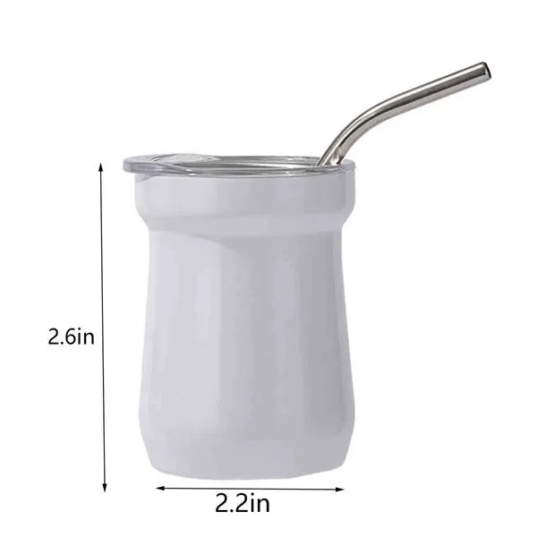 5oz Stainless Steel Mugs With Straw Lid