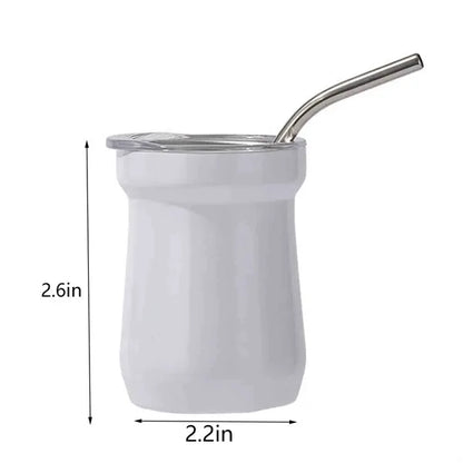 5oz Stainless Steel Mugs With Straw Lid