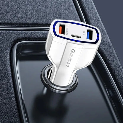 Dual USB Port Whit type-C  Car Charger