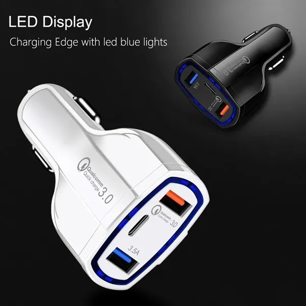 Dual USB Port Whit type-C  Car Charger