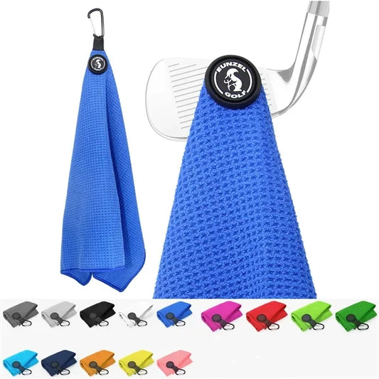 Magnetic Golf Towel Microfiber Cleaning Block Waffle Pattern