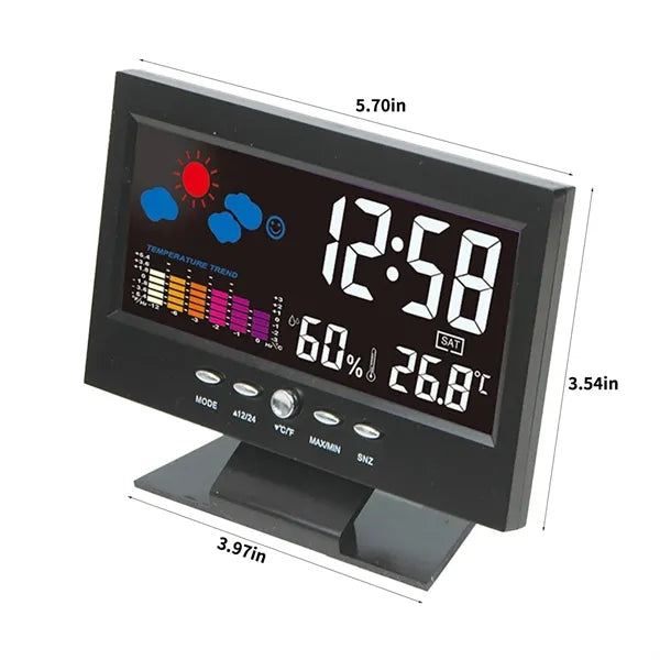Weather Clock Color Screen Displays Temperature & Humidity
