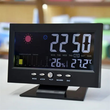 Weather Clock Color Screen Displays Temperature & Humidity