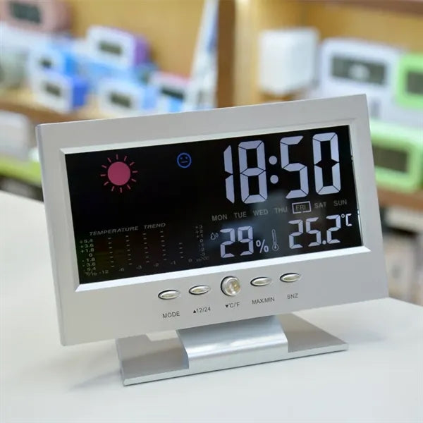Weather Clock Color Screen Displays Temperature & Humidity