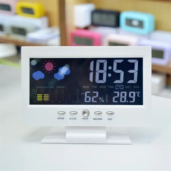 Weather Clock Color Screen Displays Temperature & Humidity
