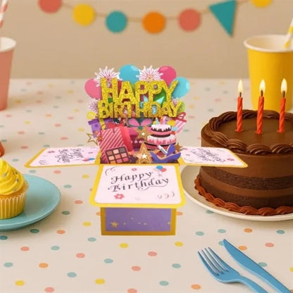 3D Pop Up Birthday Card with Gift Box