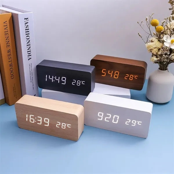 Wooden Digital Alarm Clock