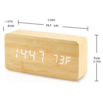 Wooden Digital Alarm Clock